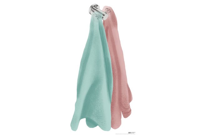 Double Robe Hook 4611 showing artists impression of two towels