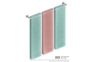 Single Towel Bar 800mm/32inch 4675 with artists impression of three folded bath sheets - Bathroom Butler