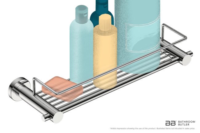 Shower Rack 4830 showing artists impression with bathroom products