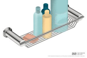 Shower Rack 5820 showing artists impression of bathroom products