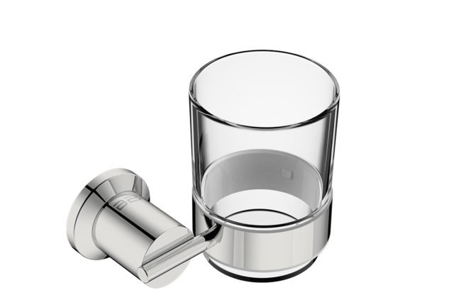 Glass Tumbler and Holder 5832 – Polished Stainless Steel - Bathroom Butler bathroom accessories