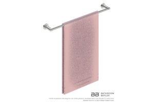 Single Towel Bar 650mm 8272 with artists impression of one single folded bath sheet - Bathroom Butler