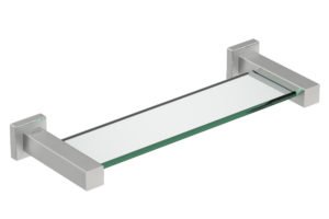 Glass Shelf 330mm 8525 - Brushed Stainless Steel - Bathroom Butler bathroom accessories