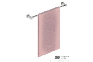 Single Towel Bar 650mm 8572 with artists impression of one single folded bath sheet - Bathroom Butler