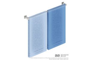 Single Towel Bar 800mm 8575 with artists impression of two single folded bath towels - Bathroom Butler