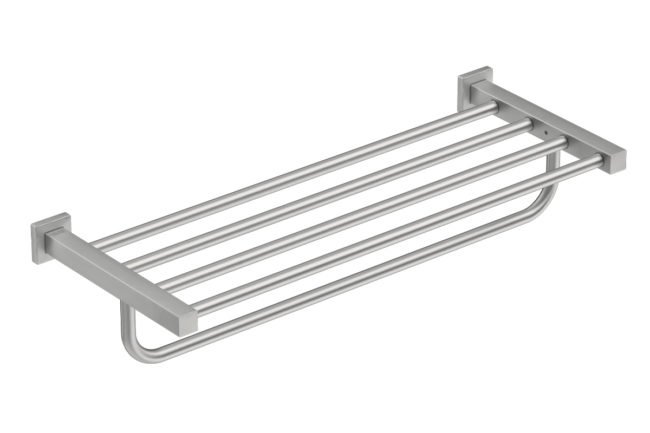 Towel Shelf with Hang Bar 650mm /25inch 8593 Brushed Stainless Steel - Bathroom Butler bathroom accessories