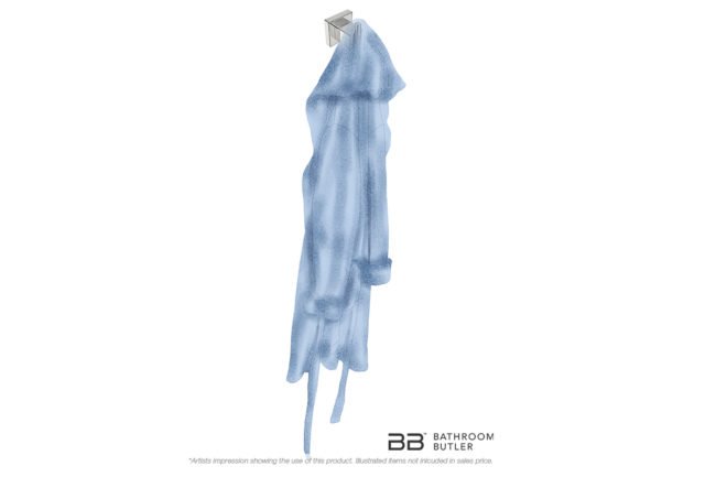 Single Robe Hook 8610 showing artists impression of a bath robe