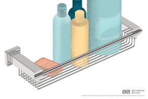 Shower Rack 8620 showing artists impression with bathroom products