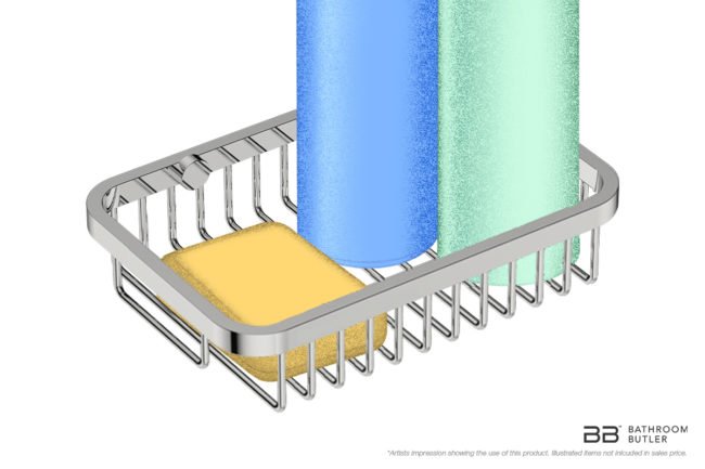 Soap Basket 9133 showing artists impression of bathroom products