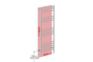 Foot print wall size for NATURAL 15 Bar 430mm Straight with PTSelect