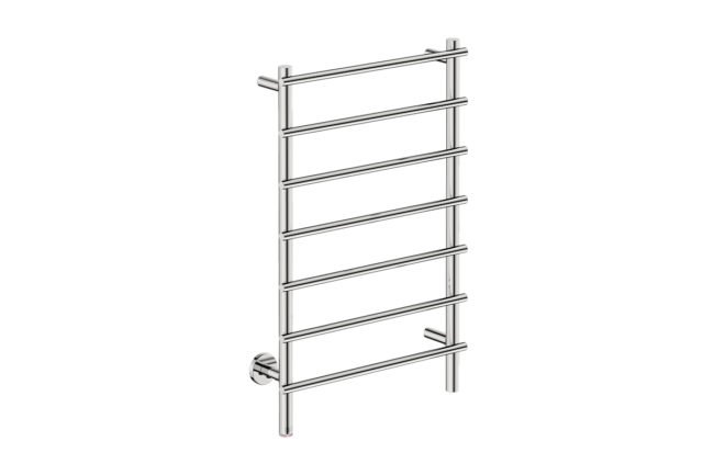 Loft 7 Bar 550mm Heated Towel Rack with PTSelect Switch - 230V in Polished Stainless Steel - Bathroom Butler heated towel rails