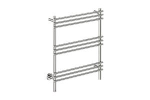 Loft 9 Bar 650mm Heated Towel Rack with PTSelect Switch - 230V in Polished Stainless Steel - Bathroom Butler heated towel rails