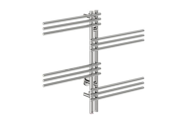 Loft Duo 12 Bar 1000mm Heated Towel Rack with PTSelect Switch - 230V in Polished Stainless Steel - Bathroom Butler heated towel rails