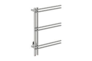 Loft Twin 6 Bar 550mm Heated Towel Rack with PTSelect Switch - 230V in Polished Stainless Steel - Bathroom Butler heated towel rails