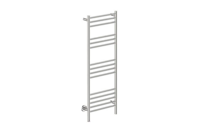 Natural 15 Bar 430mm Heated Towel Rack Straight with PTSelect Switch - 230V in Polished Stainless Steel - Bathroom Butler heated towel rails