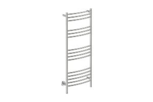 Natural 15 Bar 500mm Heated Towel Rack Curved with PTSelect Switch - 230V in Polished Stainless Steel - Bathroom Butler heated towel rails