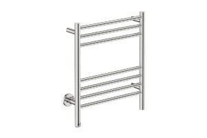 Natural 7 Bar 500mm Heated Towel Rack Straight with PTSelect Switch - 230V in Polished Stainless Steel - Bathroom Butler heated towel rails