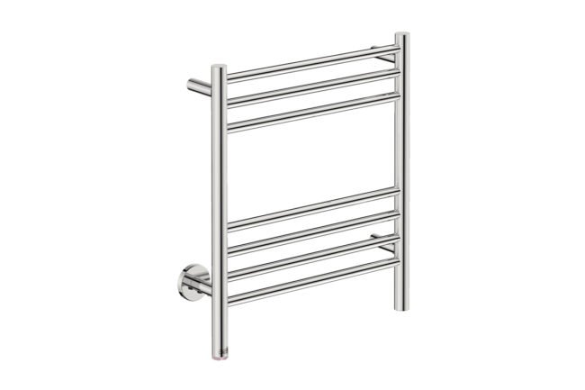 Natural 7 Bar 500mm Heated Towel Rack Straight with PTSelect Switch - 230V in Polished Stainless Steel - Bathroom Butler heated towel rails