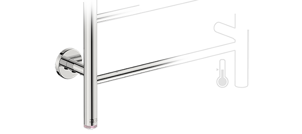 Temperature adjustment for heated towel rail to increase and decrease temperature