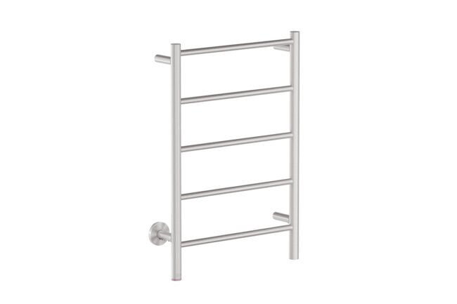 NATURAL 5 Bar 500mm Straight Heated Towel Rail with PTSelect Switch – Brushed Nickel PVD - Bathroom Butler bathroom accessories