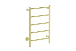 Natural 5 Bar 500mm Heated Towel Rack Straight with PTSelect Switch - 230V in Brushed Champagne Gold - Bathroom Butler
