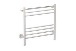 NATURAL 7 Bar 650mm Straight Heated Towel Rail with PTSelect Switch – Brushed Nickel PVD - Bathroom Butler bathroom accessories