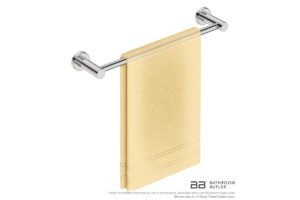 Single Towel Bar 430mm/17inch 4670 with artists impression of one single folded hand towel - Bathroom Butler