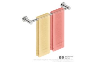 Single Towel Bar 430mm/17inch 4670 with artists impression of 2 double folded hand towels - Bathroom Butler