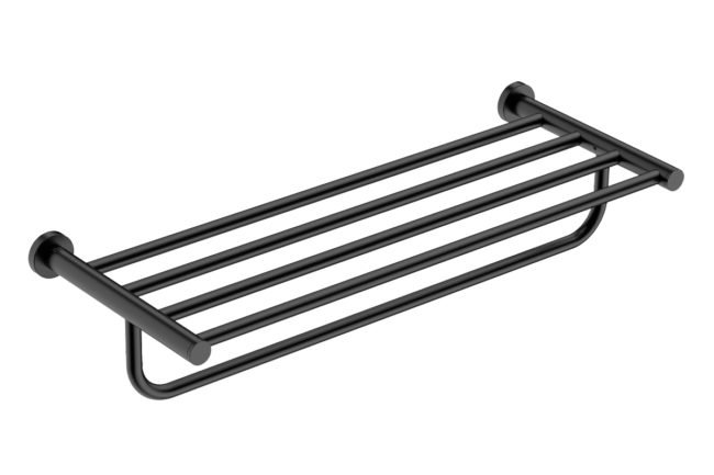 Towel Shelf and Hang Bar 4693 - Matte Black Stainless Steel - Bathroom Butler bathroom accessories