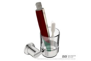 Glass Tumbler and Holder 5832 showing artists impression of bathroom products
