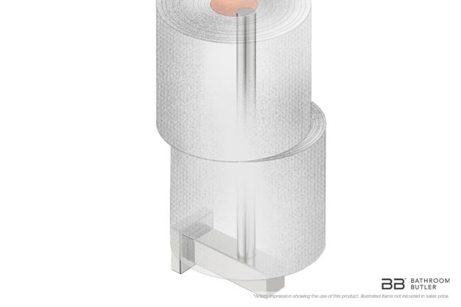 Toilet Paper Holder Spare 8504 showing artists impression with two toilet rolls