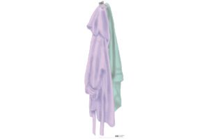Double Robe Hook 8511 showing artists impression of two dressing gowns