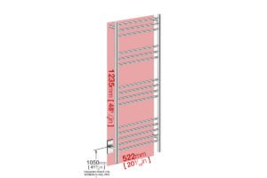 Wall space foot print for NATURAL 15 Bar 20inch heated towel rack