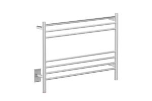 Natural 7 Bar 32inch Heated Towel Rack Straight with PTSelect Switch - 120V in Brushed Stainless Steel - Bathroom Butler