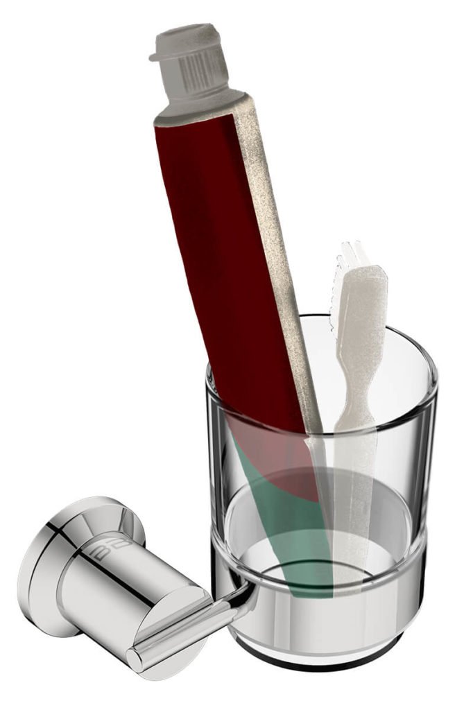 Impress guest with these five bathroom accessories - Glass Tumbler and Holder 5832