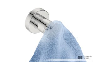 Single Robe Hook 4610 showing artists impression of close -up with a towel