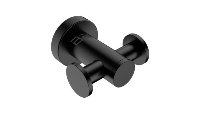 Double Robe Hook 4611 – Matte Black - Bathroom Butler bathroom accessories