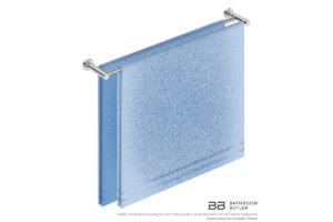 Double Towel Bar 800mm 4685 with artists impression of two single folded bath towels - Bathroom Butler