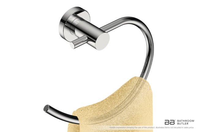 Towel Ring 4841 showing artists impression with a hand towel