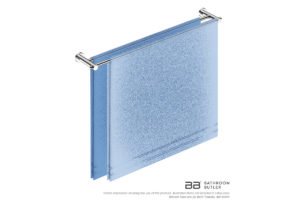 Single Towel Bar 800mm 4885 with artists impression of two full width bath towels - Bathroom Butler