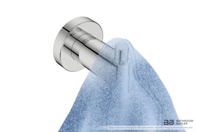 Single Robe Hook 8210 showing artists impression of a towel