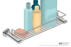 Shower Rack 330mm 8220 showing artists impression with bathroom products