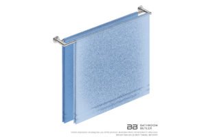 Double Towel Bar 800mm 8285 with artists impression of two full width bath towels - Bathroom Butler
