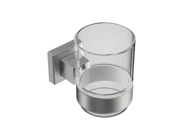 Glass Tumbler and Holder 8532 Brushed Stainless Steel - Bathroom Butler bathroom accessories