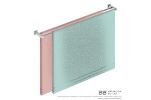 Double Towel Bar 1100mm 8588 with artists impression of two full width bath sheets - Bathroom Butler