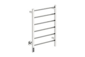 Contour 6 Bar 530mm Heated Towel Rack with TDC Timer 230V in Polished Stainless Steel - Bathroom Butler heated towel rails