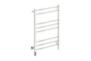 Cubic 8 Bar 650mm Heated Towel Rack with TDC Timer - 230V in Polished Stainless Steel - Bathroom Butler heated towel rails