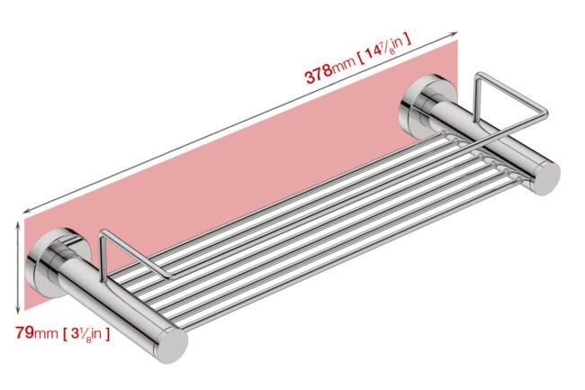 Foot print wall dimensions for 4620 Shower Rack