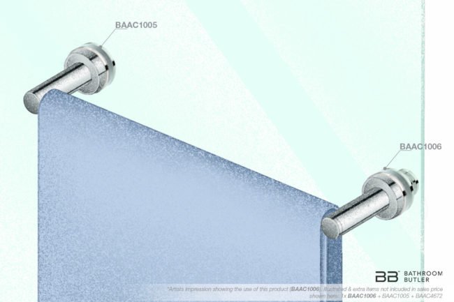 Glass Mounting 1006 with towel rail sketch back-view