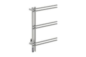 Loft Twin 6 Bar 550mm Heated Towel Rack with TDC Timer - 230V in Polished Stainless Steel - Bathroom Butler heated towel rails